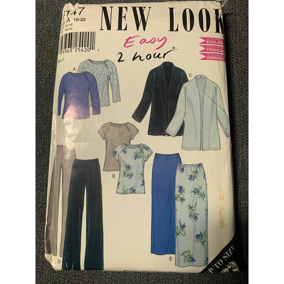 New Look Misses Jacket Top Pants Skirt Sewing Pattern sz 10-22 6147 - uncut - Picture 4 of 4